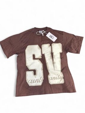 Saint Vanity Brown ‘SV’ T-shirt - Brand New